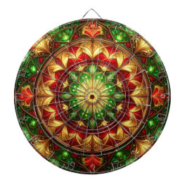Red Green Decorative Floral Dartboard Dartbord