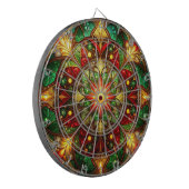 Red Green Decorative Floral Dartboard Dartbord (Voorkant Links)