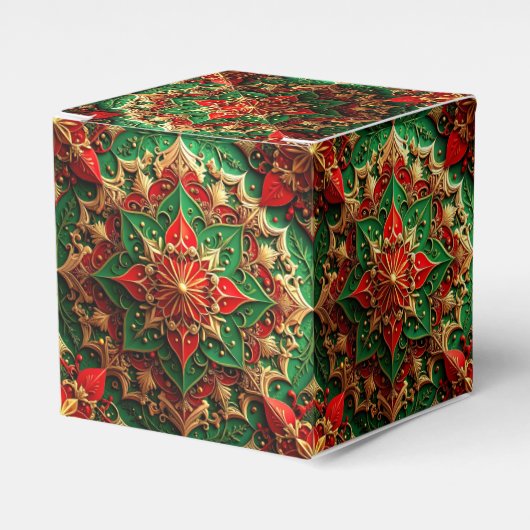 Red Green Decorative Holiday Favor Box Bedankdoosjes (Voorkant Zijde)
