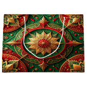 Red Green Decorative Holiday Gift Bag Groot Cadeauzakje (Voorkant)