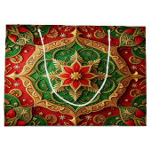 Red Green Decorative Holiday Gift Bag Groot Cadeauzakje (Achterkant)