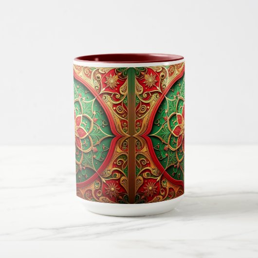 Red Green Decorative Holiday Mug (Centre)