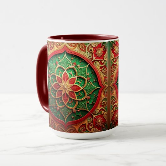 Red Green Decorative Holiday Mug (Devant gauche)