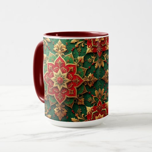 Red Green Decorative Holiday Mug Mok (Voorkant links)