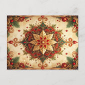 Red Green Decorative Holiday Postcard Briefkaart (Voorkant)