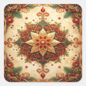 Red Green Decorative Holiday Sticker (Devant)