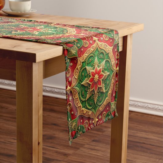 Red Green Decorative Holiday Table Runner Medium Tafelloper (Voorbeeld)