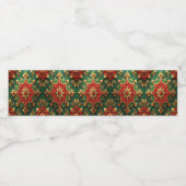 Red Green Decorative Holiday Waterfles Etiket (Enkel label)