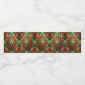 Red Green Decorative Holiday Waterfles Etiket (Enkel label)