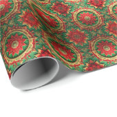 Red Green Decorative Holiday Wrapping Paper Cadeaupapier (Rol Hoek)
