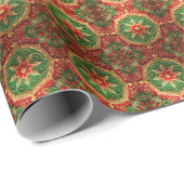 Red Green Decorative Holiday Wrapping Paper Cadeaupapier (Rol Hoek)