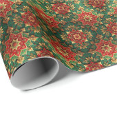 Red Green Decorative Holiday Wrapping Paper Cadeaupapier (Rol Hoek)