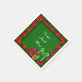 Red & Green Diamond Pattern Kerstmis Napkins Servetten (Hoek)