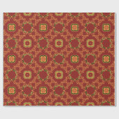 Red Green Elegant Classy  Baroque Pattern Cadeaupapier (Vlak)