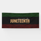Red Green Emancipation Day June 19 JUNETEENTH Spandoek (Horizontaal)
