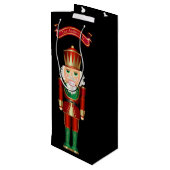Red Green en Gold Nutcracker Wijn Cadeautas (Achterkant Gekanteld)