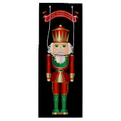 Red Green en Gold Nutcracker Wijn Cadeautas (Voorkant)