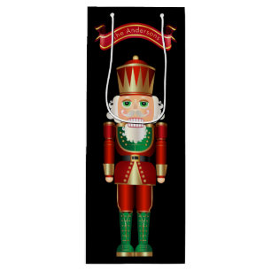 Red Green en Gold Nutcracker  Wijn Cadeautas