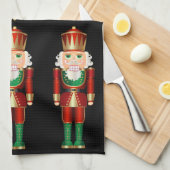 Red Green en Gold Nutcrackers Kitchen Towel Theedoek (Quarter Fold)