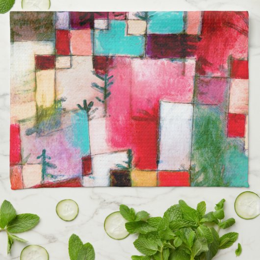 Red Green en Violet, Paul Klee Theedoek (Gevouwen)