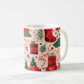 Red Green Festive Christmas Pattern Coffee Mug  (Devant droit)