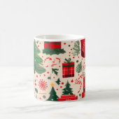 Red Green Festive Christmas Pattern Coffee Mug  (Centre)
