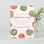 Red Green Festive Cookie Exchange Christmas Party Kaart (Staand voorkant)