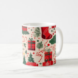 Red Green Festive Noël Motif café Mug