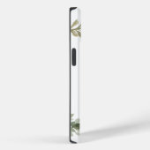 Red Green Floral Monogram Kerstmis Case-Mate iPhone Case (Achterkant / Rechts)