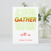 Red Green Gather met ons Kerk Uitnodigen Kaart (Staand voorkant)