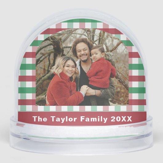 Red Green Gingham Plaid Family Photo (Avant)