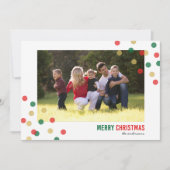 Red Green Gold Confetti Photo Joyeuse carte de Noë (Devant)