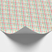 Red Green Gold Faux Folie kerst Cadeaupapier (Hoek)