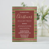 Red Green - Gold Foil Noël Fête Invitation (Debout devant)