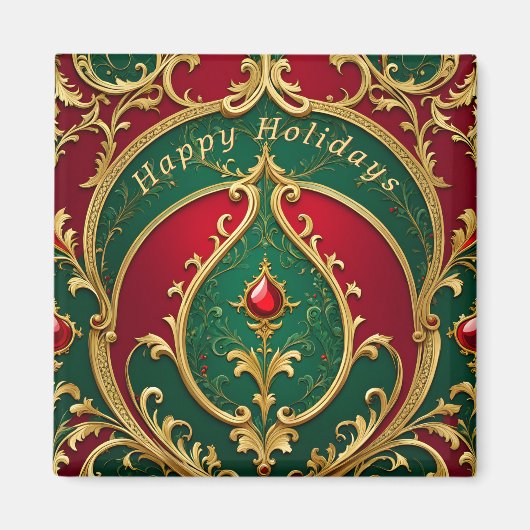 Red Green Gold Noël Magnet (Devant)