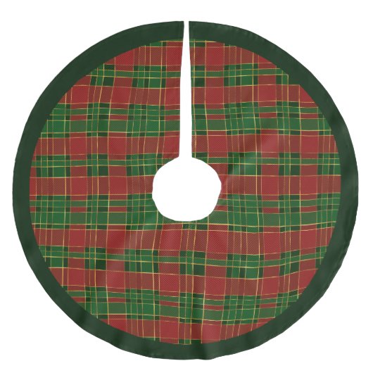 Red Green Gold Pset Pattern Holiday Kerstboom Rok (Voorkant)