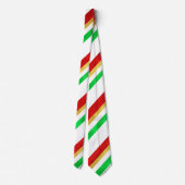 Red Green Gold Waterverf Candy Cane Stripes Stropdas (Achterkant)