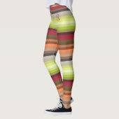 Red Green Grey Girly Stripes Custom Monogram Leggings (Links)