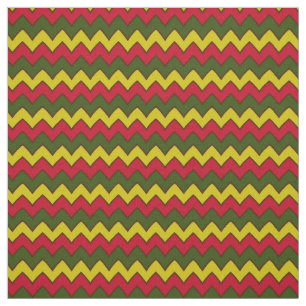Red Green Hippie Chevron ZigZag Boho Pattern Stof