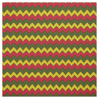 Red Green Hippie Chevron ZigZag Boho Pattern Stof