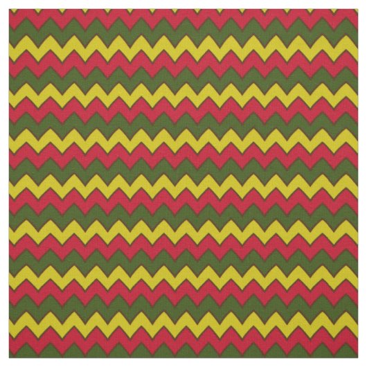 Red Green Hippie Chevron ZigZag Boho Pattern Stof (Swatch)