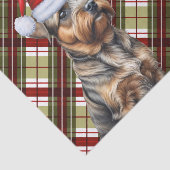 Red Green Holiday Plaid Christmas Border Terrier Tissuepapier (Detail)