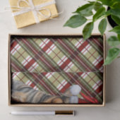 Red Green Holiday Plaid Christmas Border Terrier Tissuepapier (Geschenk)