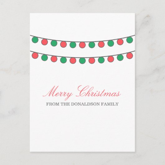 Red Green Holiday String of Lights Briefkaart (Voorkant)