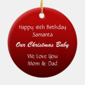 Red Green Holly Kerstmis 16 Ornament (Achterkant)