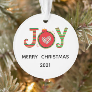Red Green Joy kerstfeestdag Ornament