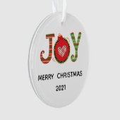 Red Green Joy kerstfeestdag Ornament (voorkant)