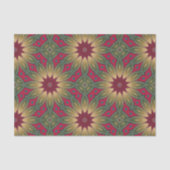 Red Green Kaleidoscope Geometric Floral Pattern Tissuepapier (Voorkant)