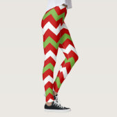 Red Green Kerstfeestdag Chevron Pattern Leggings (Rechts)