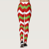 Red Green Kerstfeestdag Chevron Pattern Leggings (Achterkant)